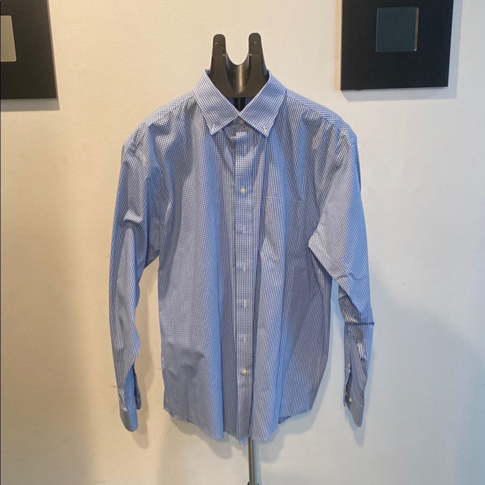 Blue Dress Shirt Classic Button-Down Long Sleeve